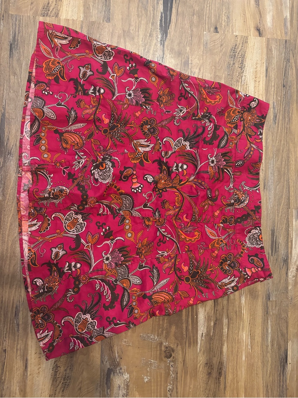Ann Taylor A-Line Skirt in Bright Fuchsia Paisley